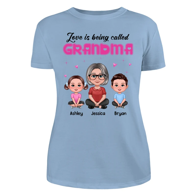 Pretty Doll Grandma Grandkids Love Is Being Called Pink Personalized Shirt - Image 12