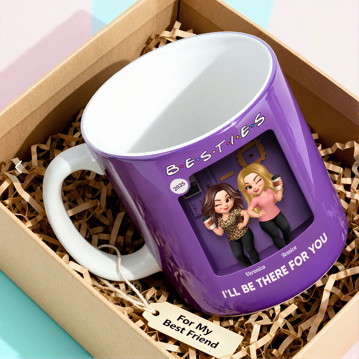 Pretty Girl Best Friends Purple Toy Box Style - Personalized Mug - Gift For Besties - Image 8