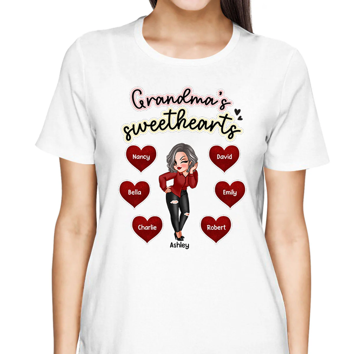 Pretty Grandma Sweetheart Personalized Shirt - Image 2