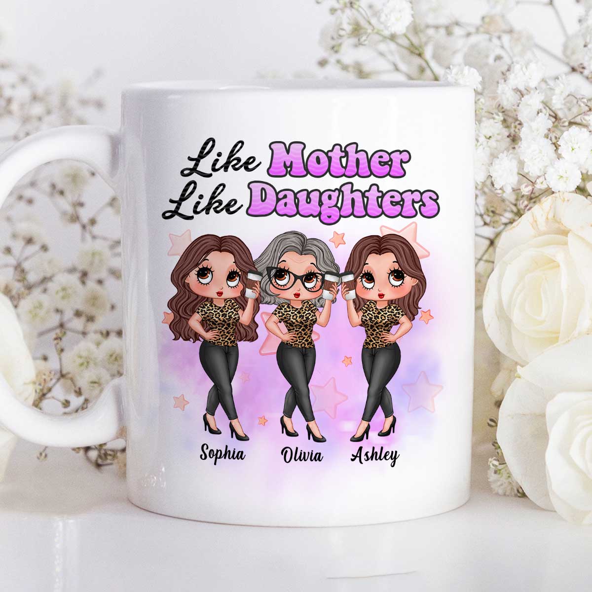 Pretty Sassy Girl Like Mother Like Daughter Gift For Mom Personalized Mug - Image 2