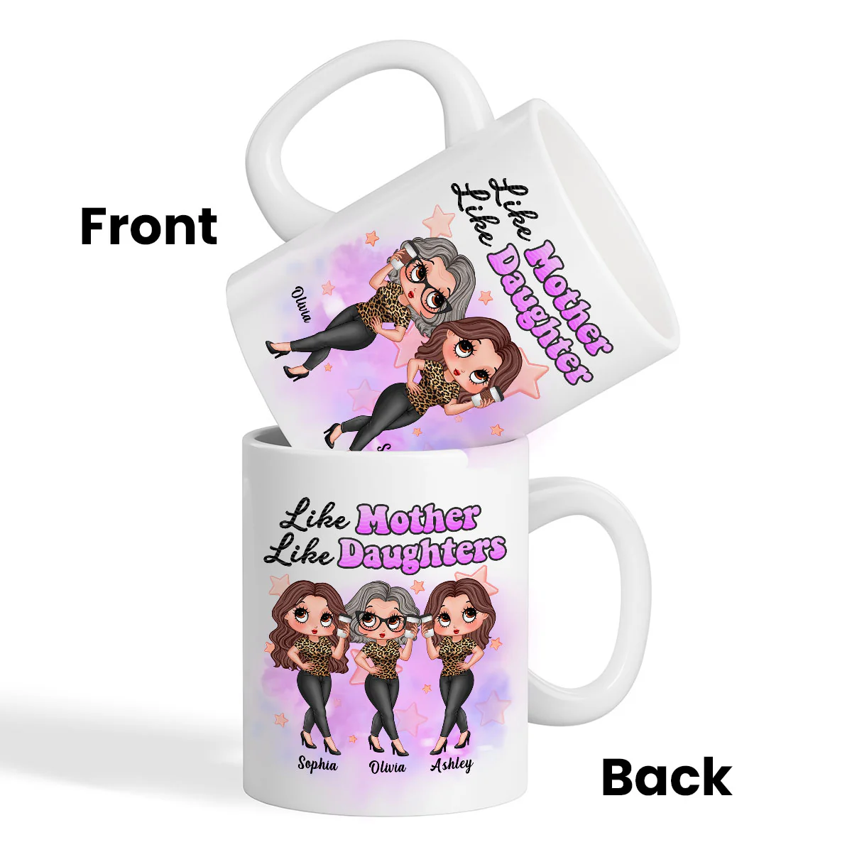 Pretty Sassy Girl Like Mother Like Daughter Gift For Mom Personalized Mug - Image 3