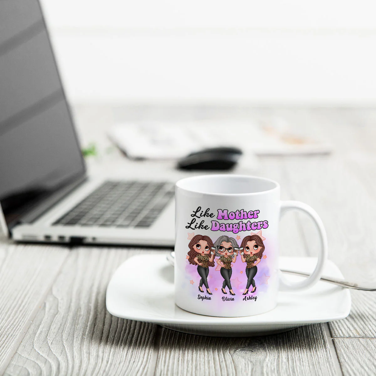 Pretty Sassy Girl Like Mother Like Daughter Gift For Mom Personalized Mug - Image 4