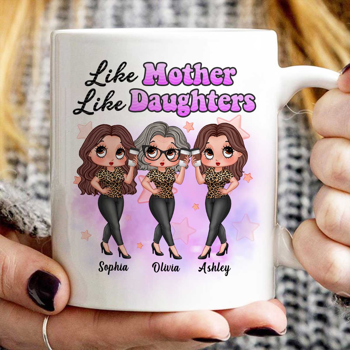 Pretty Sassy Girl Like Mother Like Daughter Gift For Mom Personalized Mug - Image 6