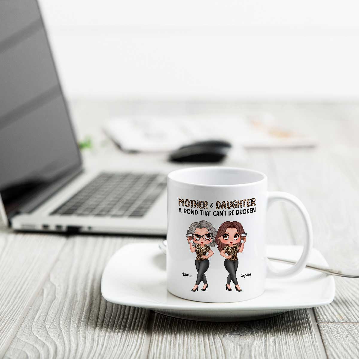 Pretty Sassy Leopard Like Mother Like Daughter Gift For Mom Personalized Mug - Image 4