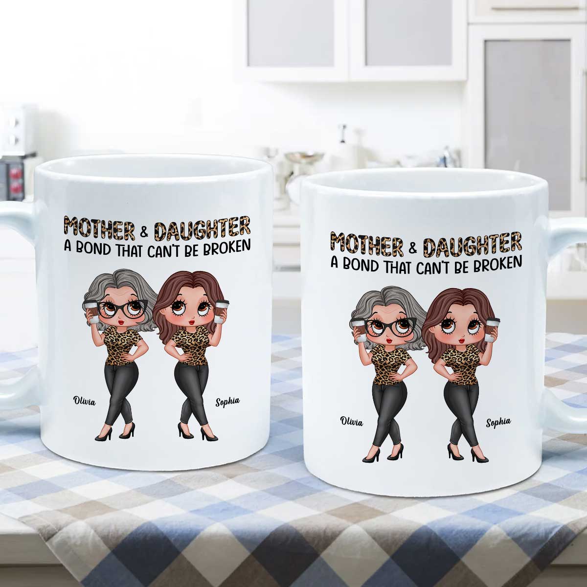 Pretty Sassy Leopard Like Mother Like Daughter Gift For Mom Personalized Mug - Image 5