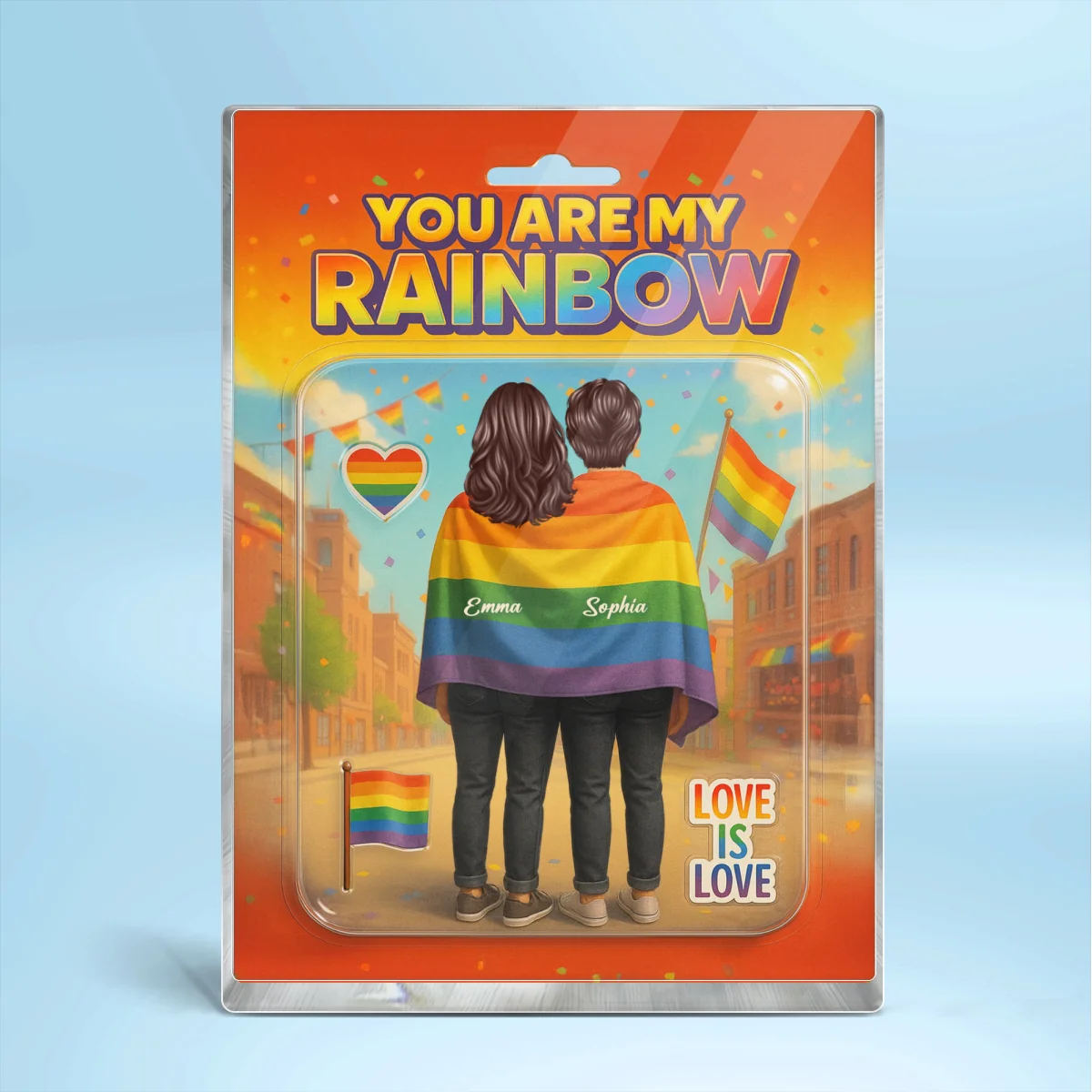 Pride Month LGBT Couple Custom Figure Personalized Rectangle Acrylic Block Plaque, Gift For Couple - Image 11