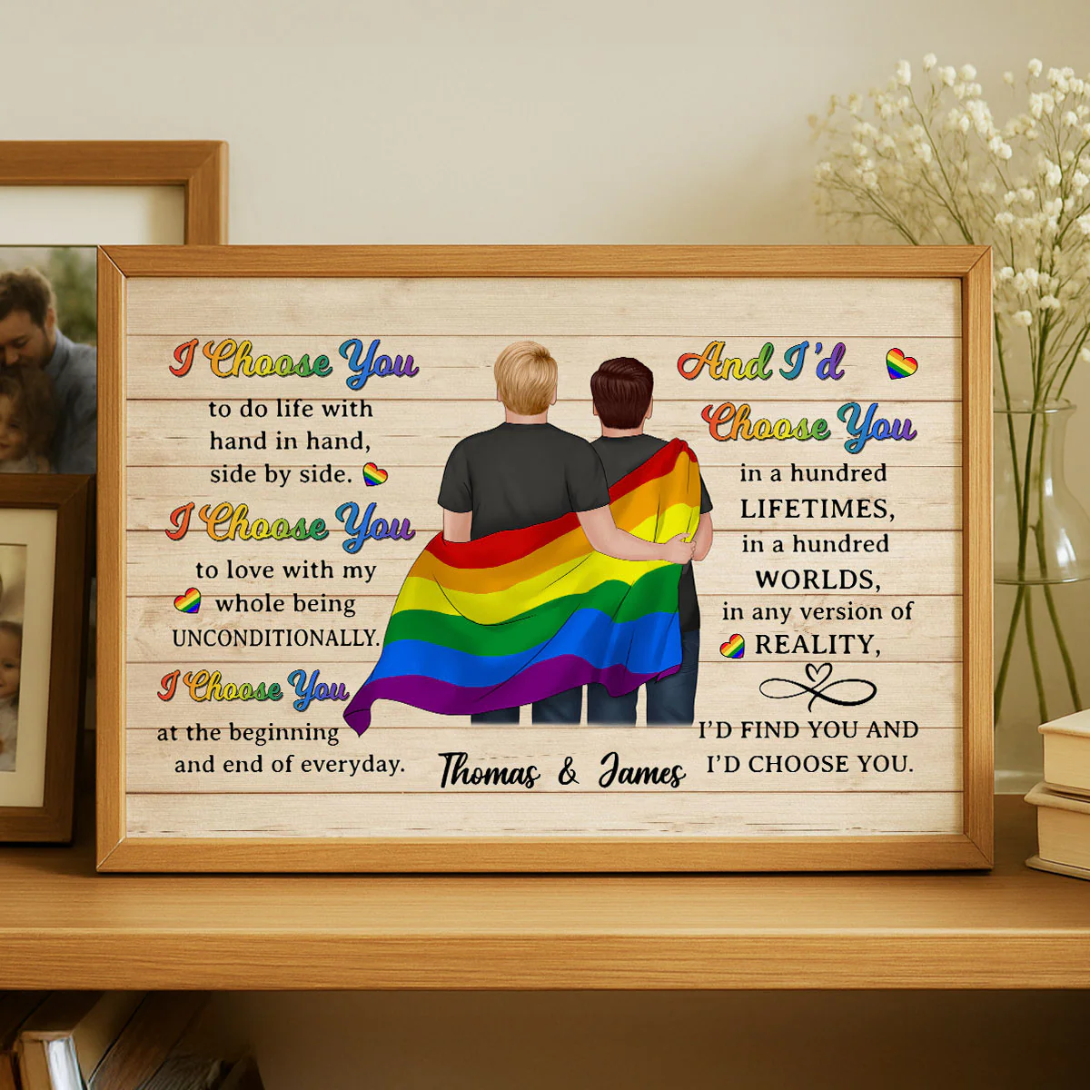 Pride Month LGBTQ+ Couple I Choose You Personalized Poster, Gift For Couple - Image 5