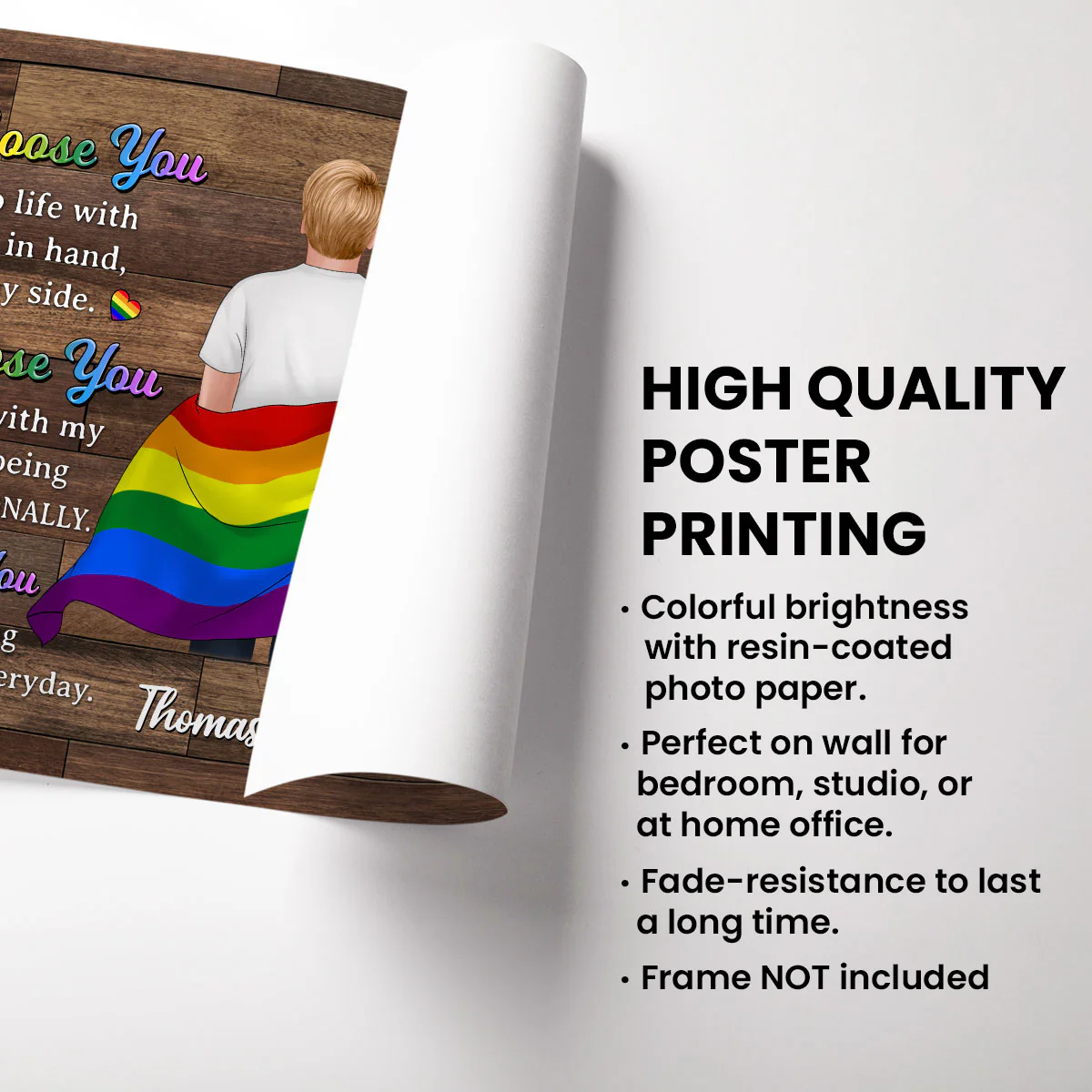 LGBTQ+ Couple I Choose You Pride Month Personalized Poster, Gift For Couple - Image 8