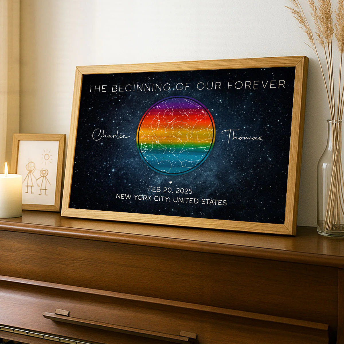 Pride Month LGBT Couple Star Map Personalized Poster, Gift For Couple - Image 6