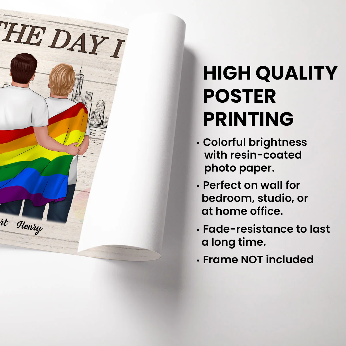 Pride Month LGBTQ+ Couple The Day I Met You Personalized Poster, Gift For Couple - Image 11