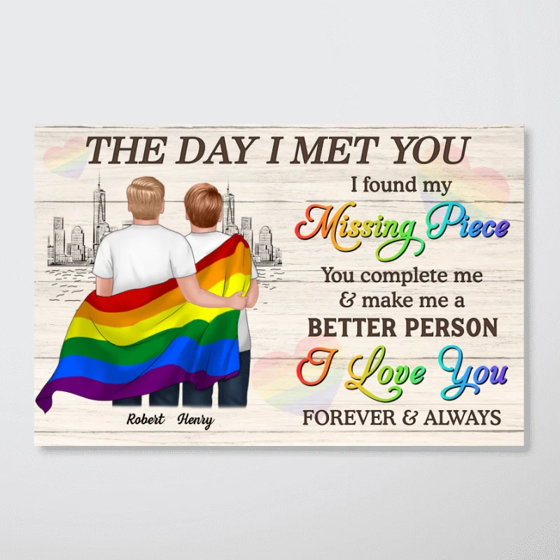 Pride Month LGBTQ+ Couple The Day I Met You Personalized Poster, Gift For Couple - Image 13