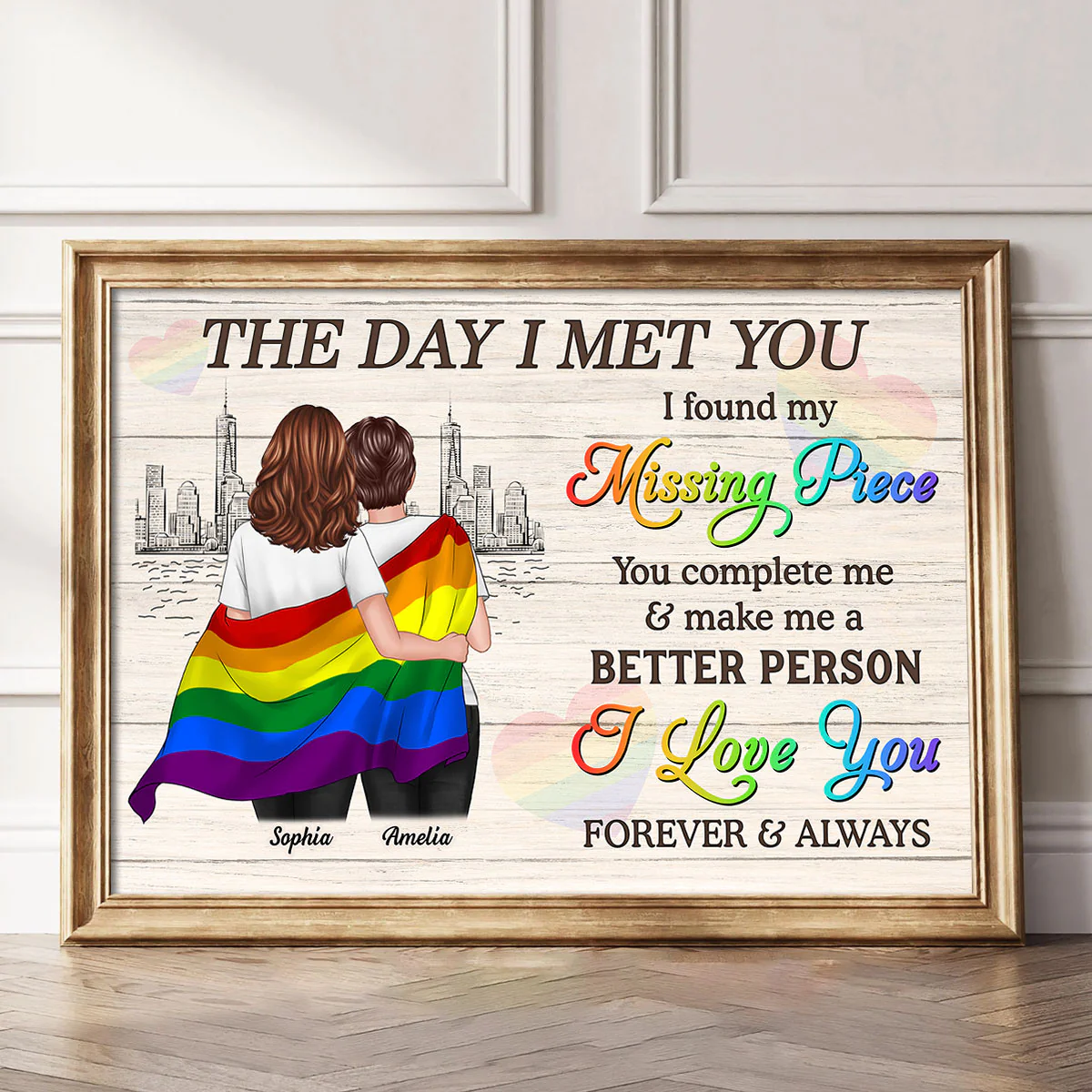 Pride Month LGBTQ+ Couple The Day I Met You Personalized Poster, Gift For Couple