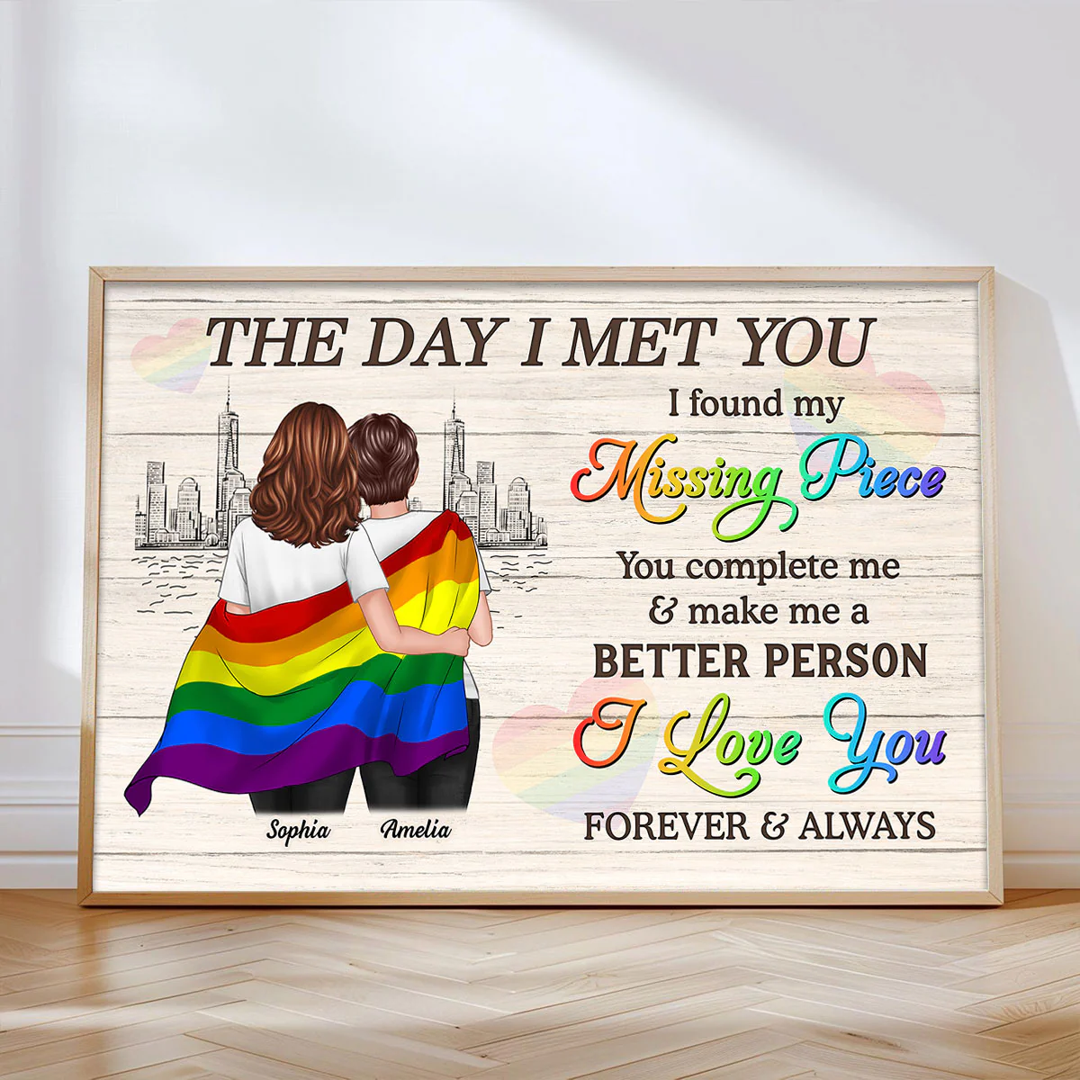 Pride Month LGBTQ+ Couple The Day I Met You Personalized Poster, Gift For Couple - Image 10