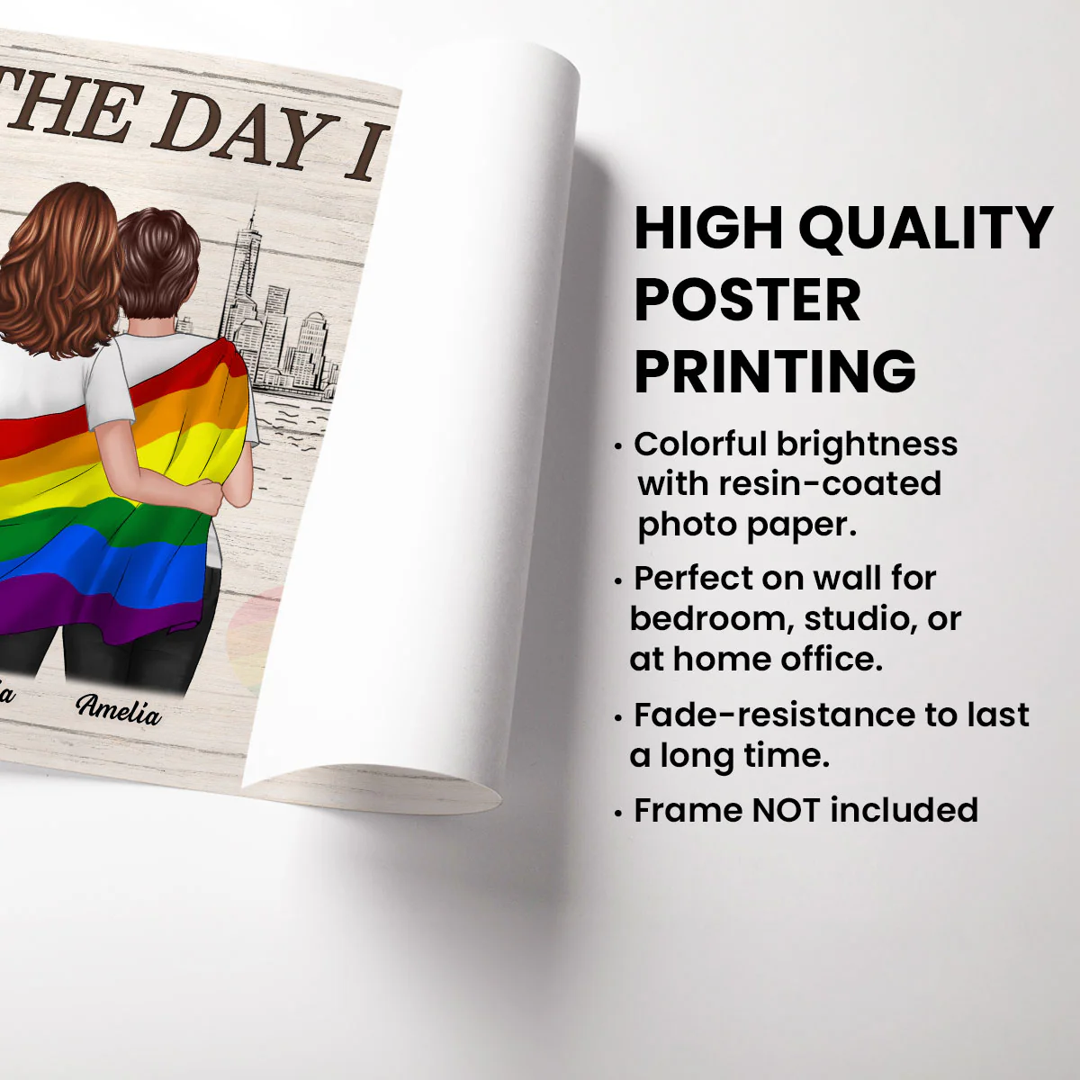 Pride Month LGBTQ+ Couple The Day I Met You Personalized Poster, Gift For Couple - Image 11