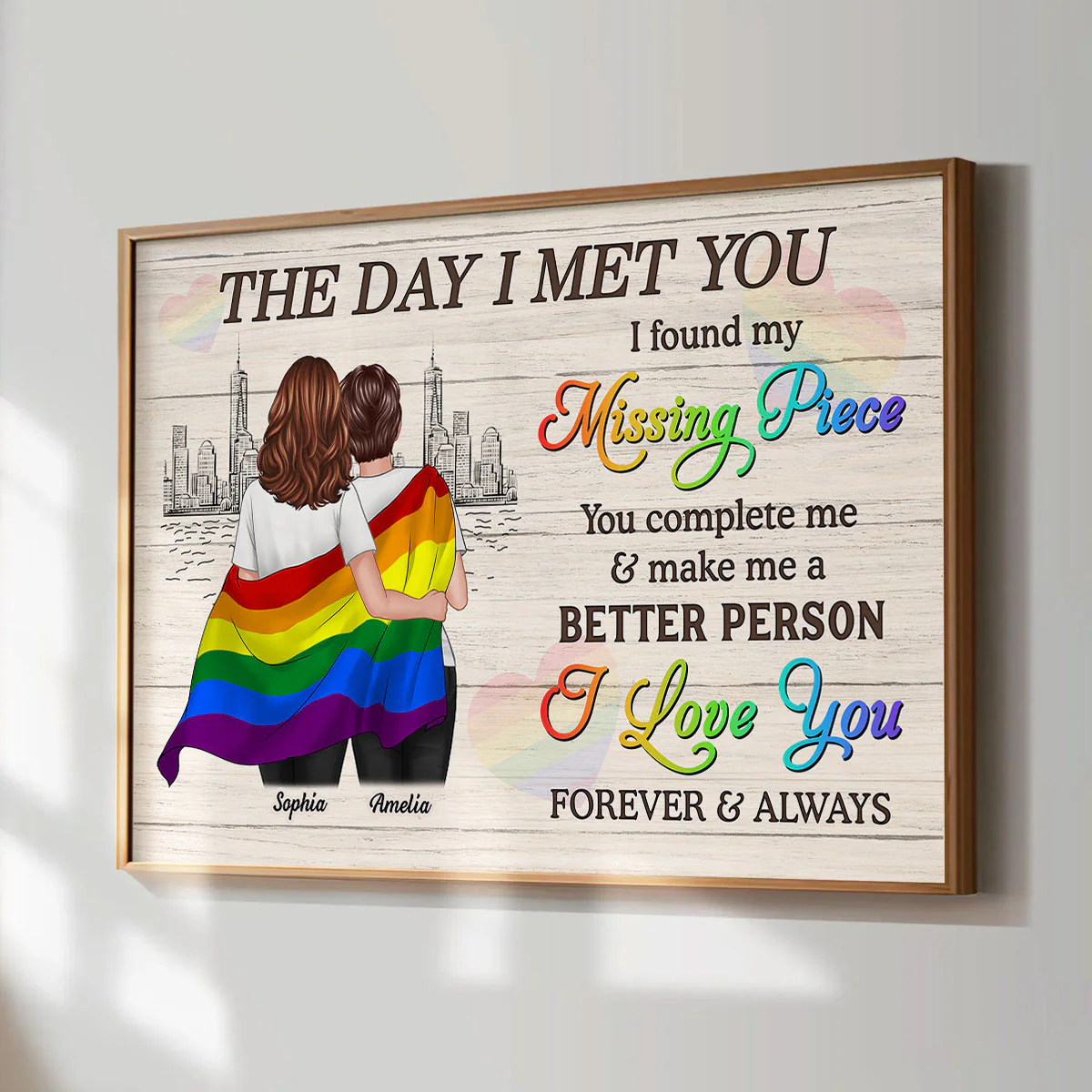 Pride Month LGBTQ+ Couple The Day I Met You Personalized Poster, Gift For Couple - Image 2
