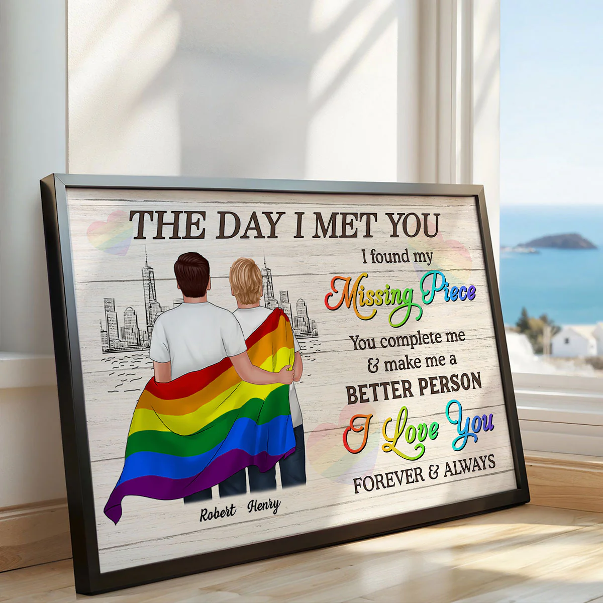 Pride Month LGBTQ+ Couple The Day I Met You Personalized Poster, Gift For Couple - Image 3