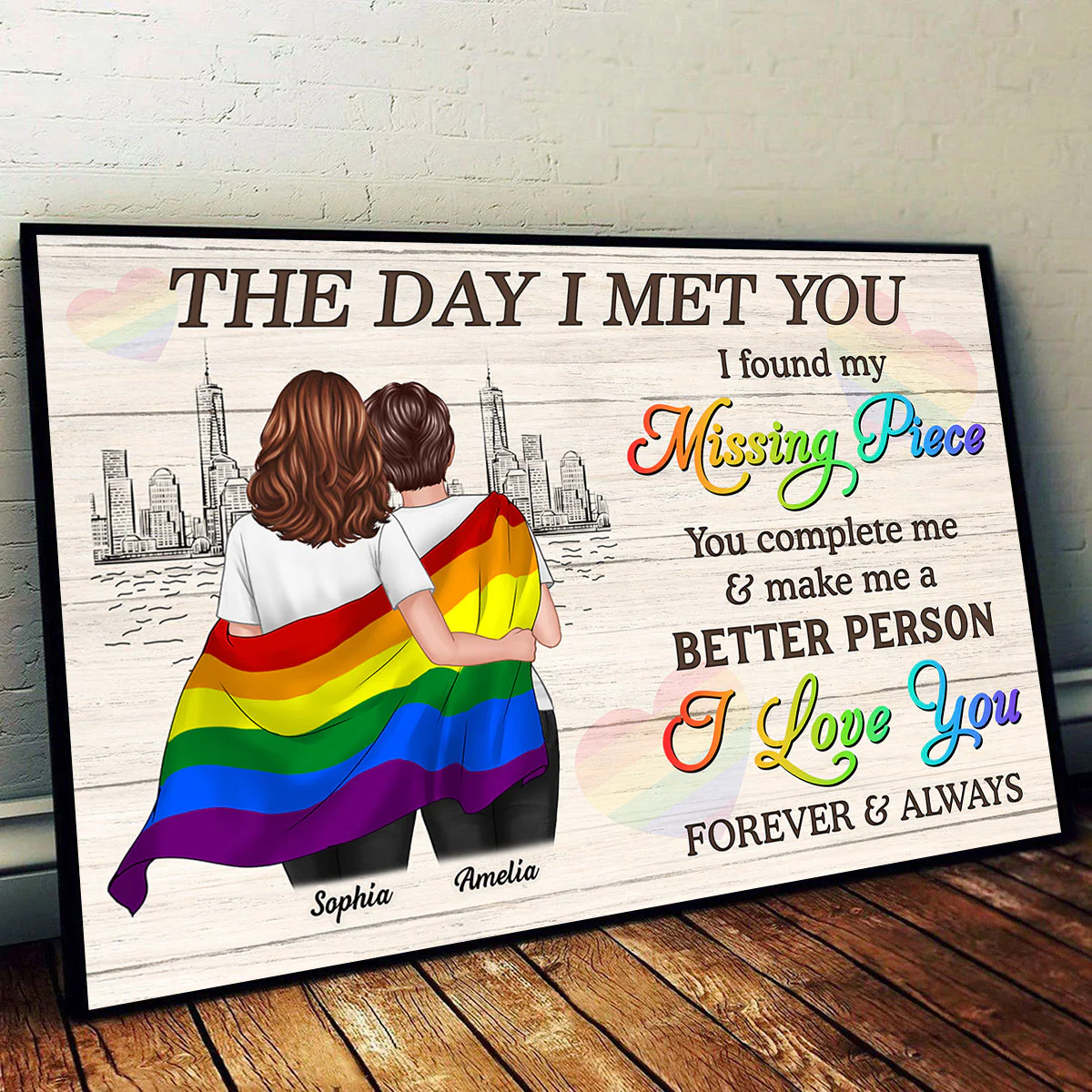Pride Month LGBTQ+ Couple The Day I Met You Personalized Poster, Gift For Couple - Image 4