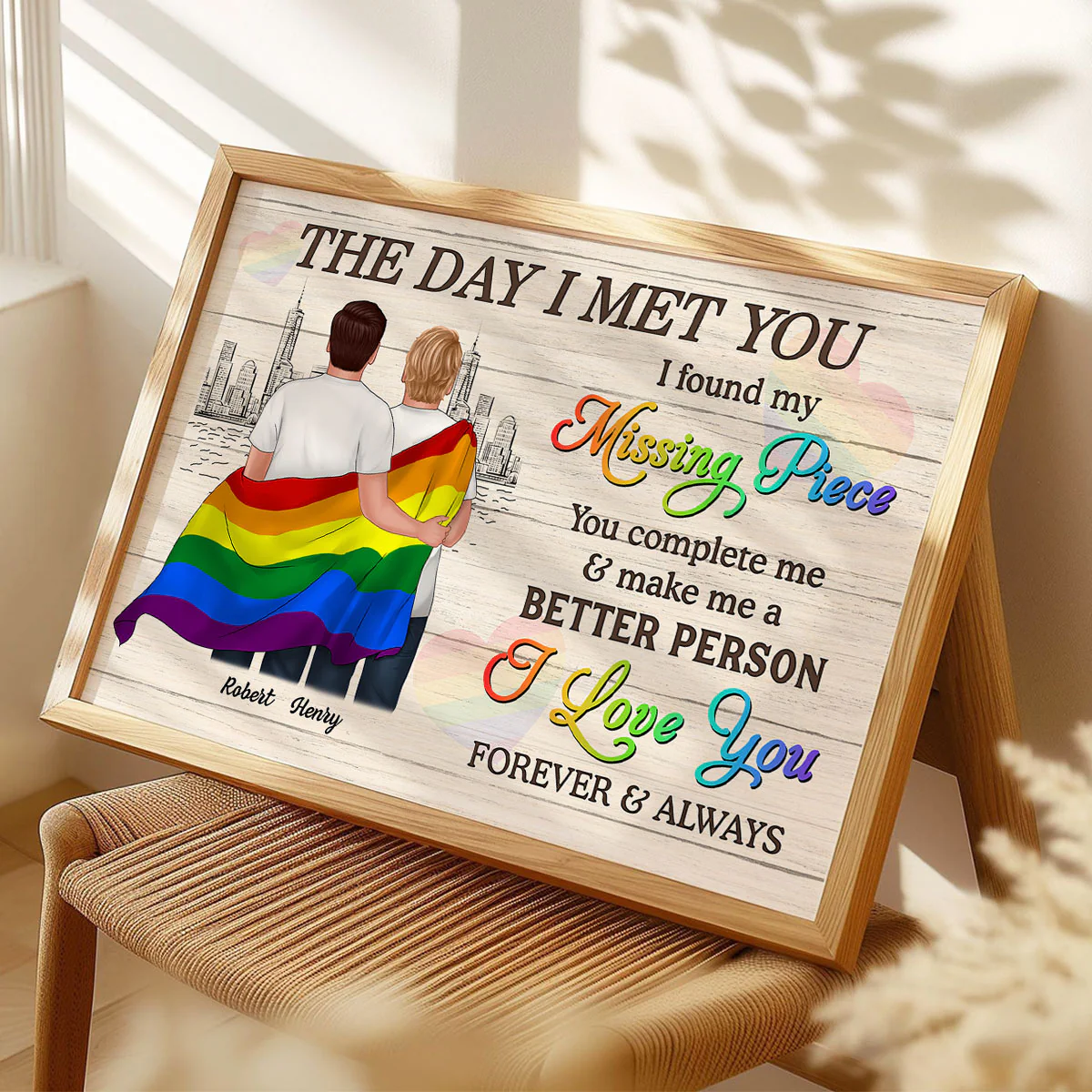 Pride Month LGBTQ+ Couple The Day I Met You Personalized Poster, Gift For Couple - Image 5