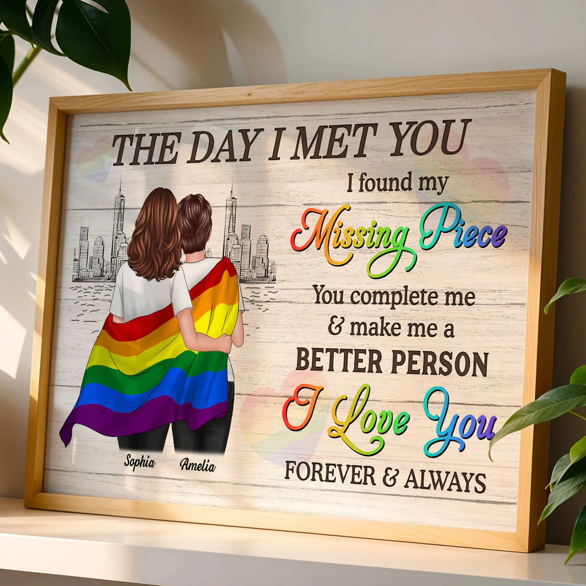 Pride Month LGBTQ+ Couple The Day I Met You Personalized Poster, Gift For Couple - Image 6