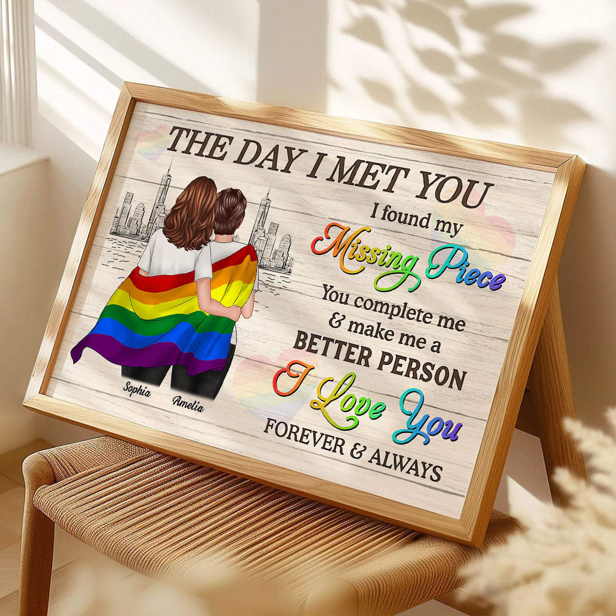 Pride Month LGBTQ+ Couple The Day I Met You Personalized Poster, Gift For Couple - Image 9