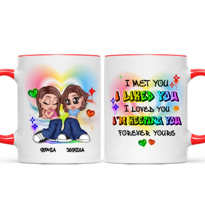 Pride Month LGBT Y2K Couple I Met You Personalized Mug, Gift For Couple - Image 10