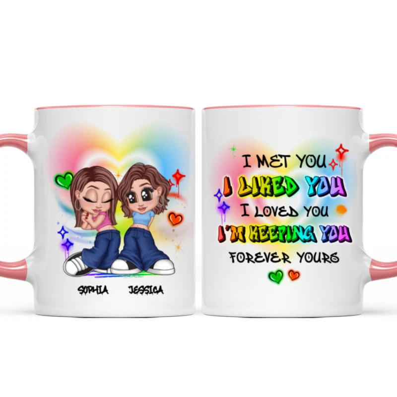 Pride Month LGBT Y2K Couple I Met You Personalized Mug, Gift For Couple - Image 12