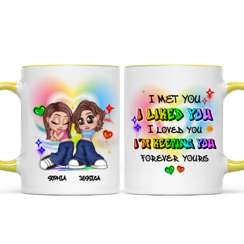 Pride Month LGBT Y2K Couple I Met You Personalized Mug, Gift For Couple - Image 13