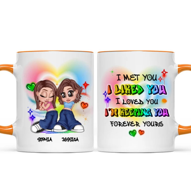 Pride Month LGBT Y2K Couple I Met You Personalized Mug, Gift For Couple - Image 14