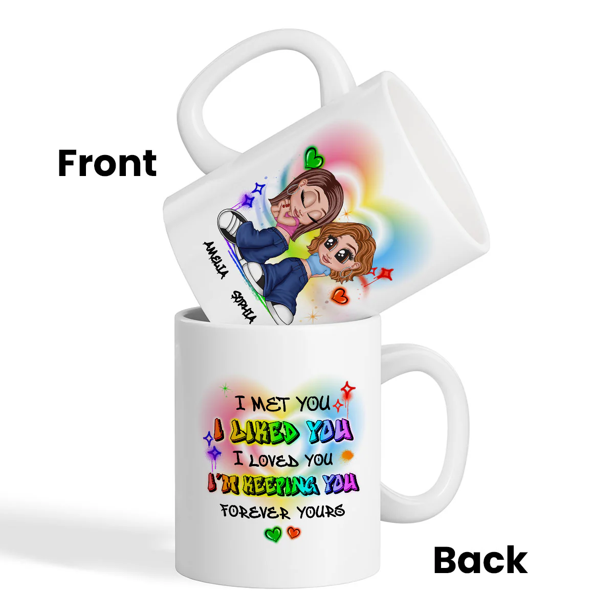 Pride Month LGBT Y2K Couple I Met You Personalized Mug, Gift For Couple - Image 6