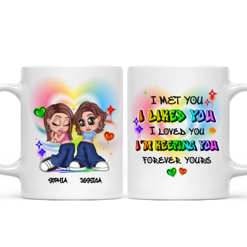 Pride Month LGBT Y2K Couple I Met You Personalized Mug, Gift For Couple - Image 7