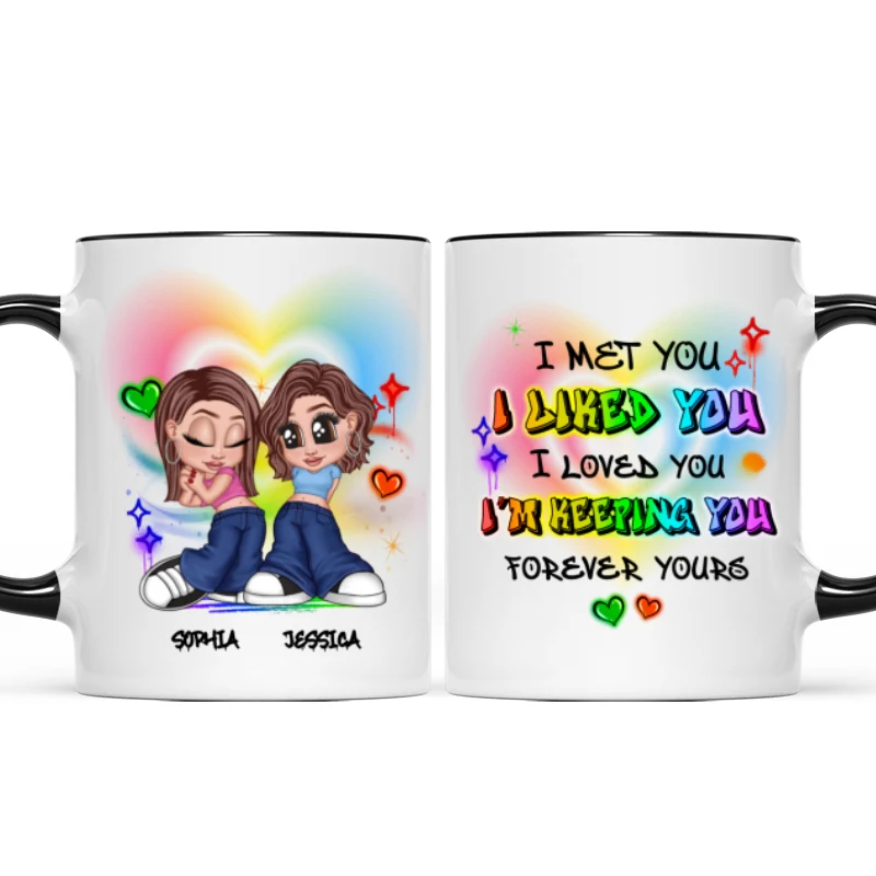 Pride Month LGBT Y2K Couple I Met You Personalized Mug, Gift For Couple - Image 8