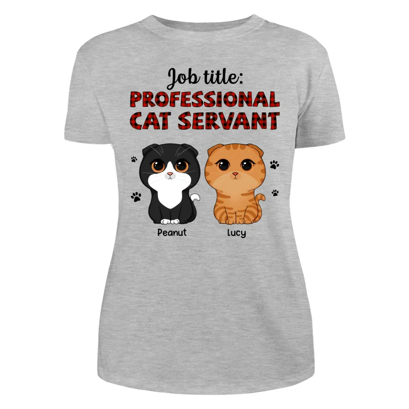Professional Cat Servant Cute Cat Vector Personalized Shirt - Image 10