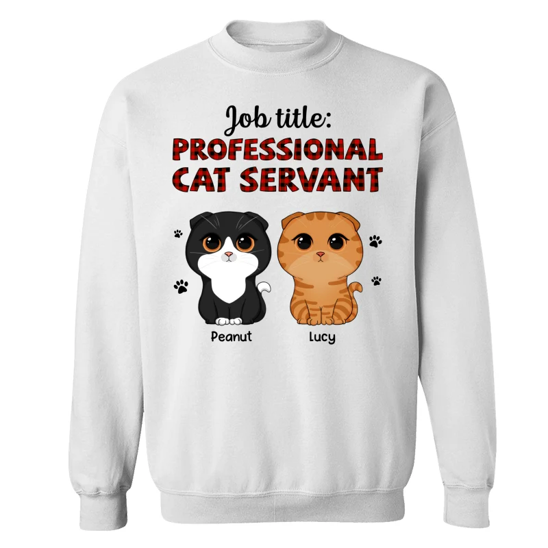 Professional Cat Servant Cute Cat Vector Personalized Shirt - Image 17