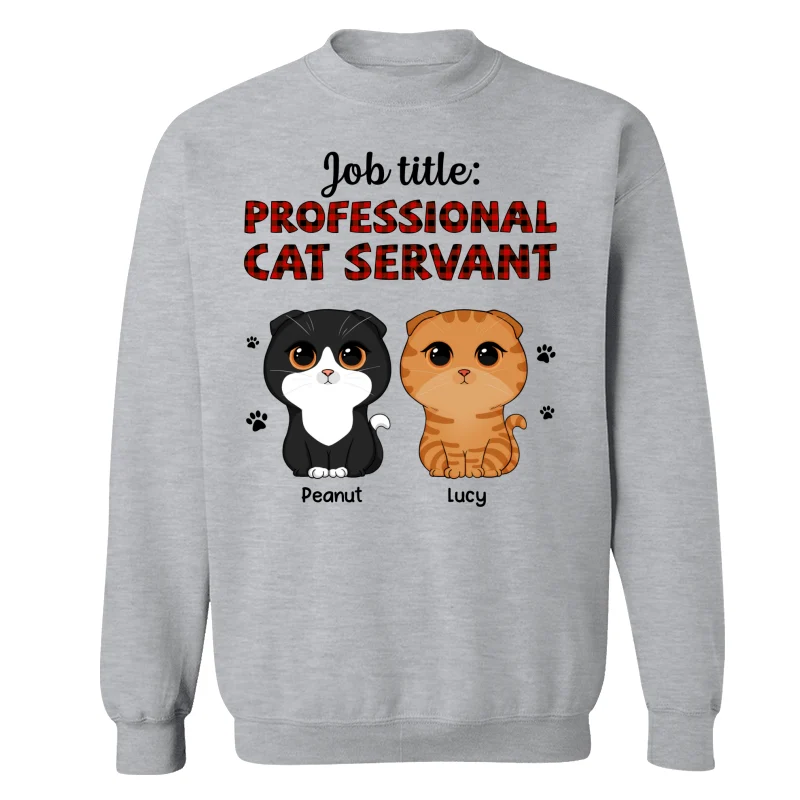 Professional Cat Servant Cute Cat Vector Personalized Shirt - Image 18
