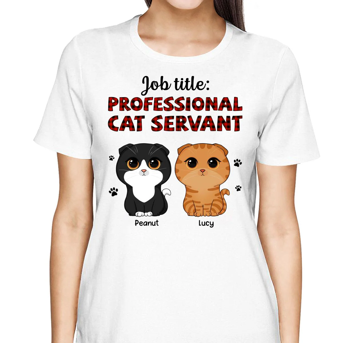 Professional Cat Servant Cute Cat Vector Personalized Shirt - Image 2