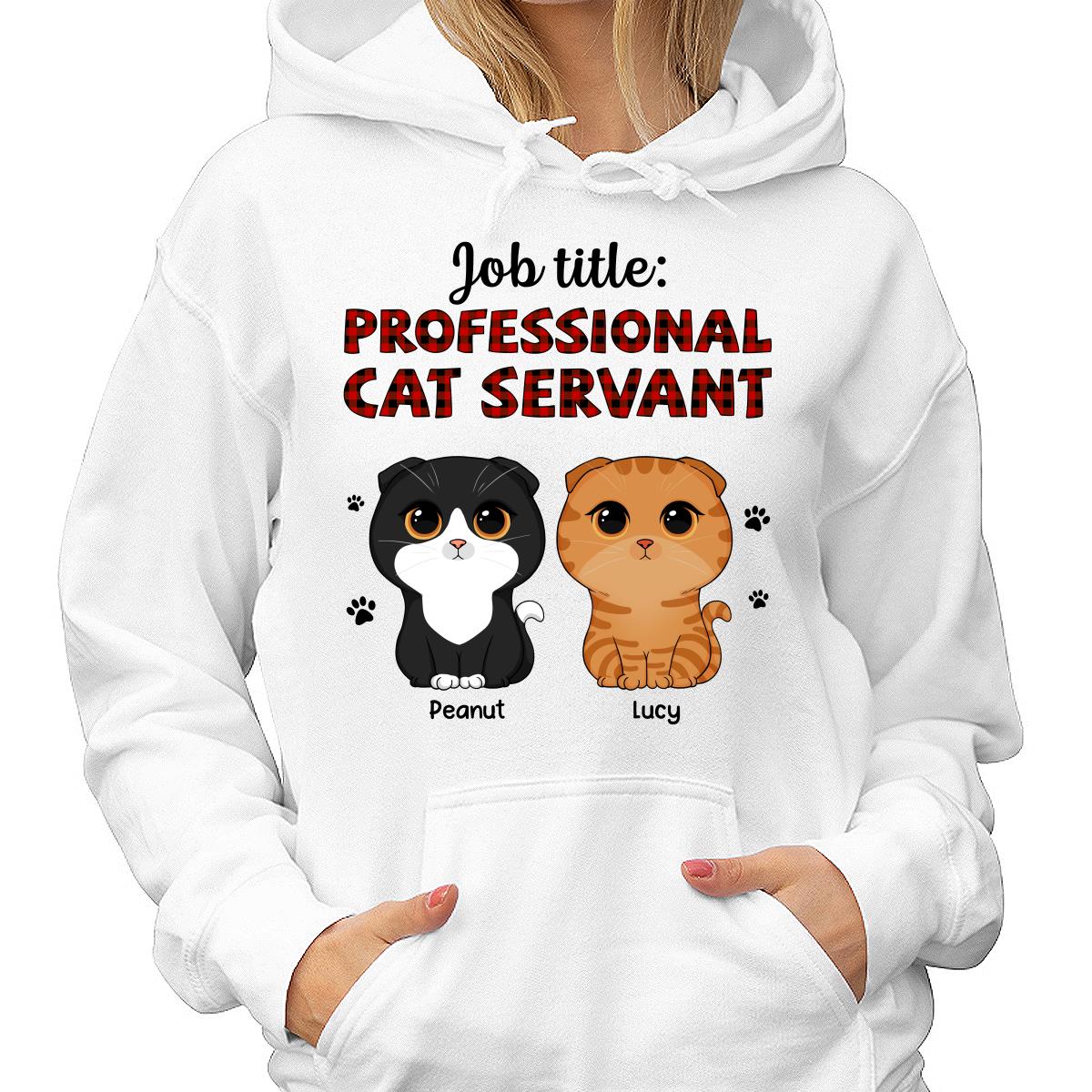 Professional Cat Servant Cute Cat Vector Personalized Shirt - Image 4