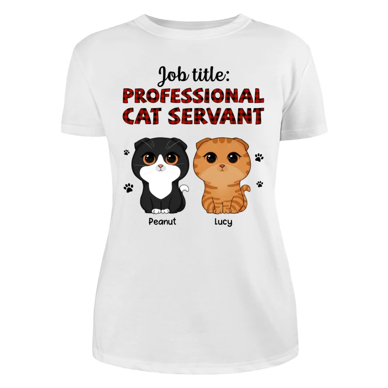 Professional Cat Servant Cute Cat Vector Personalized Shirt - Image 9