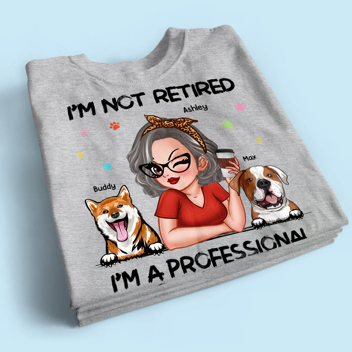 Professional Dog Mom, Retirement Gift For Dog Lovers Personalized Shirt - Image 2