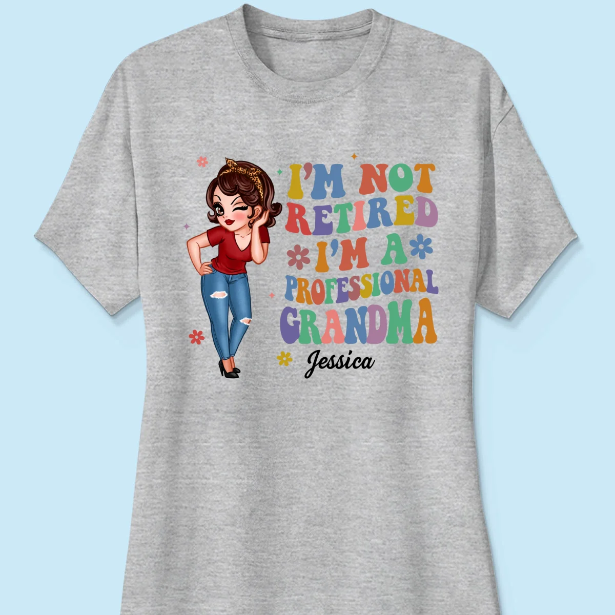 Professional Grandma Vintage Stylish Design Personalized Shirt, Retirement Gift For Grandma - Image 12