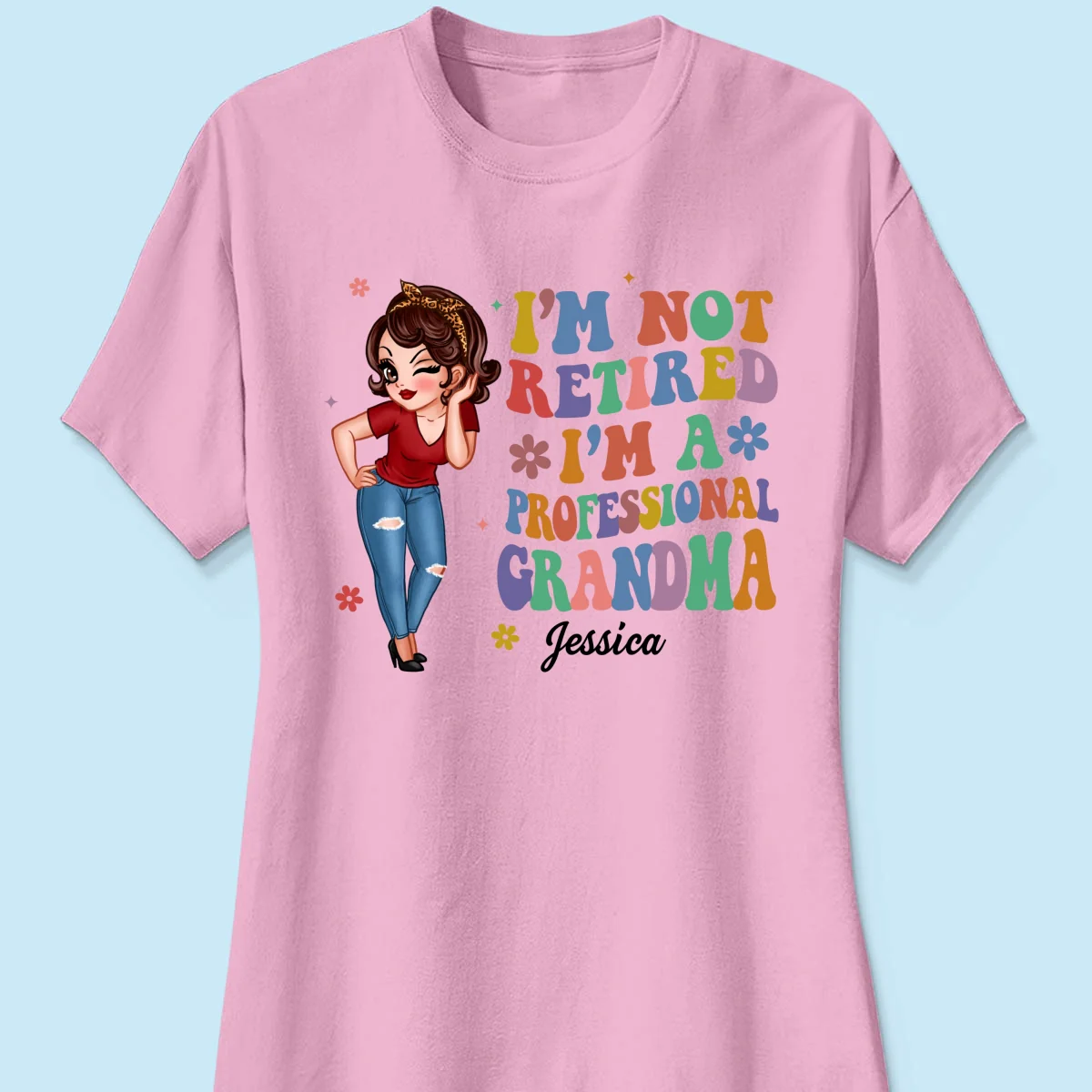 Professional Grandma Vintage Stylish Design Personalized Shirt, Retirement Gift For Grandma - Image 13
