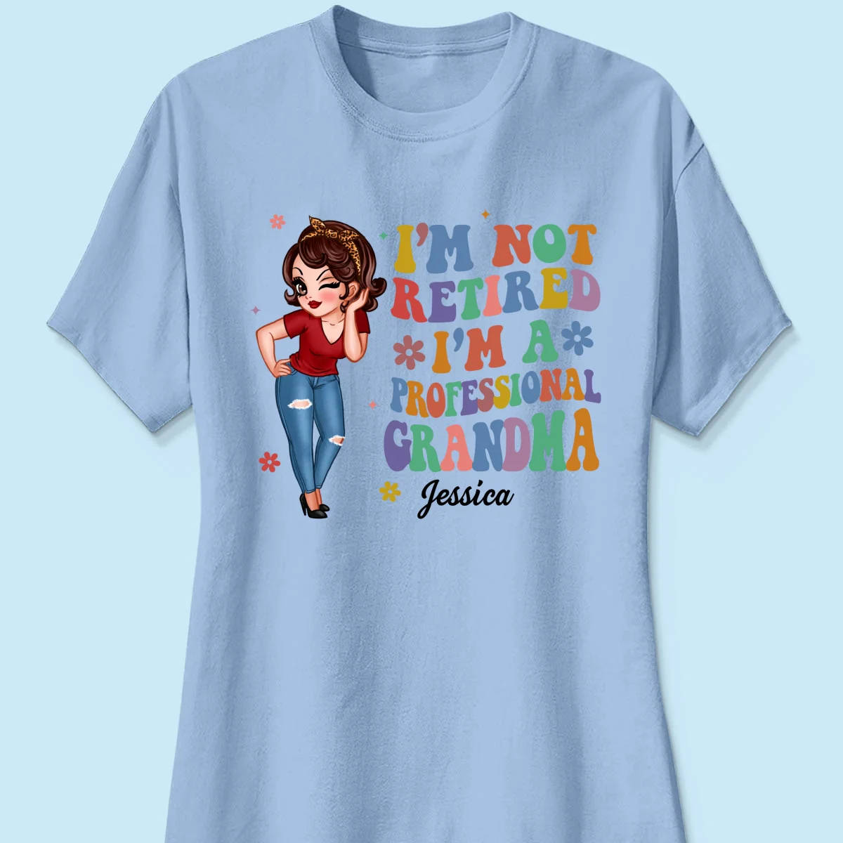 Professional Grandma Vintage Stylish Design Personalized Shirt, Retirement Gift For Grandma - Image 14