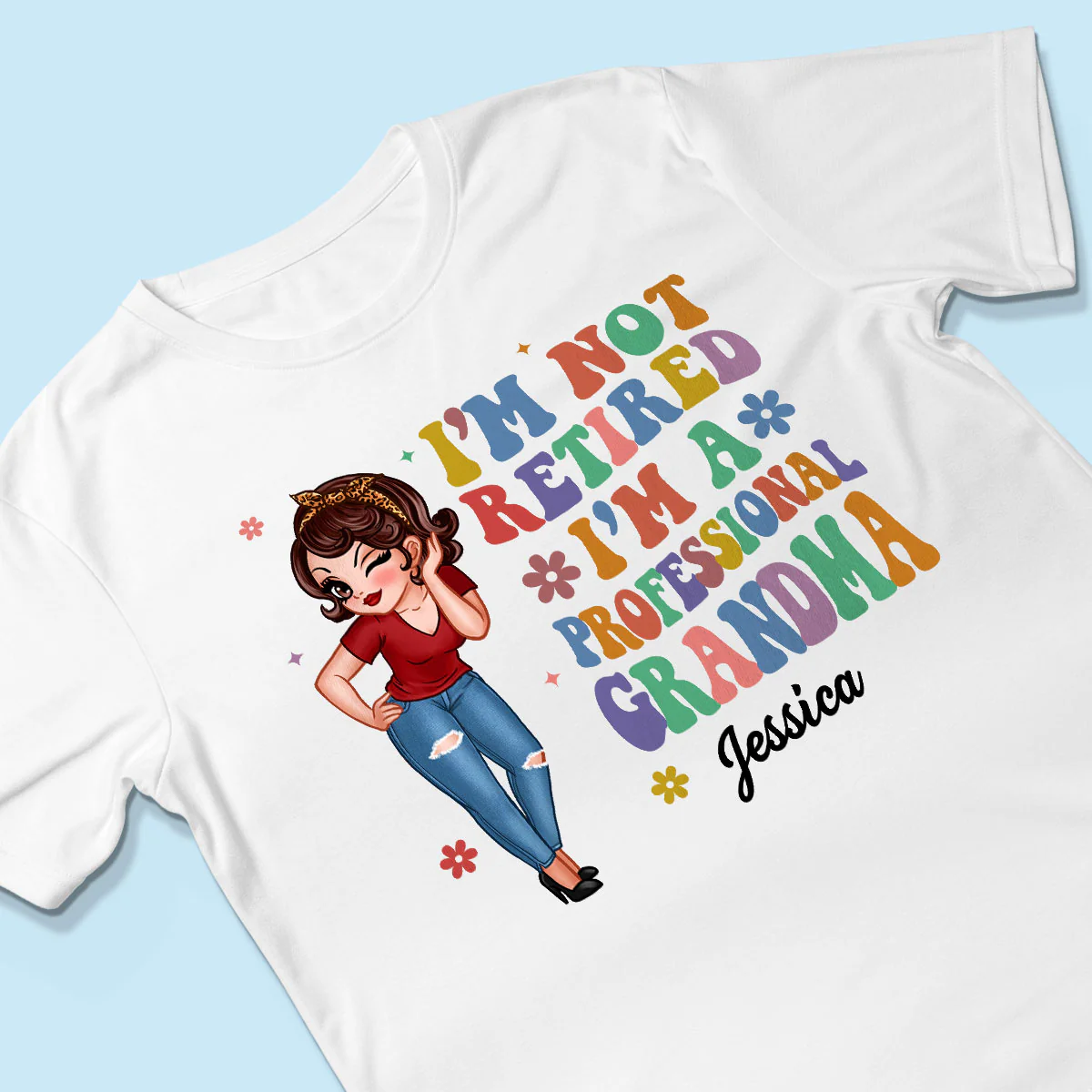 Professional Grandma Vintage Stylish Design Personalized Shirt, Retirement Gift For Grandma - Image 3
