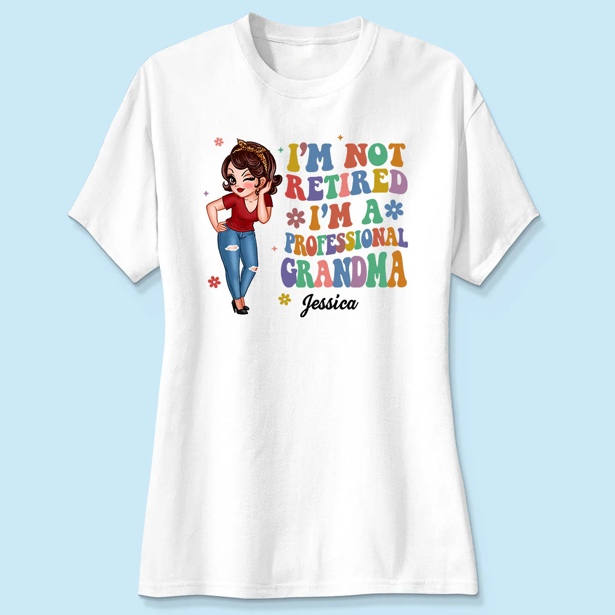 Professional Grandma Vintage Stylish Design Personalized Shirt, Retirement Gift For Grandma - Image 4