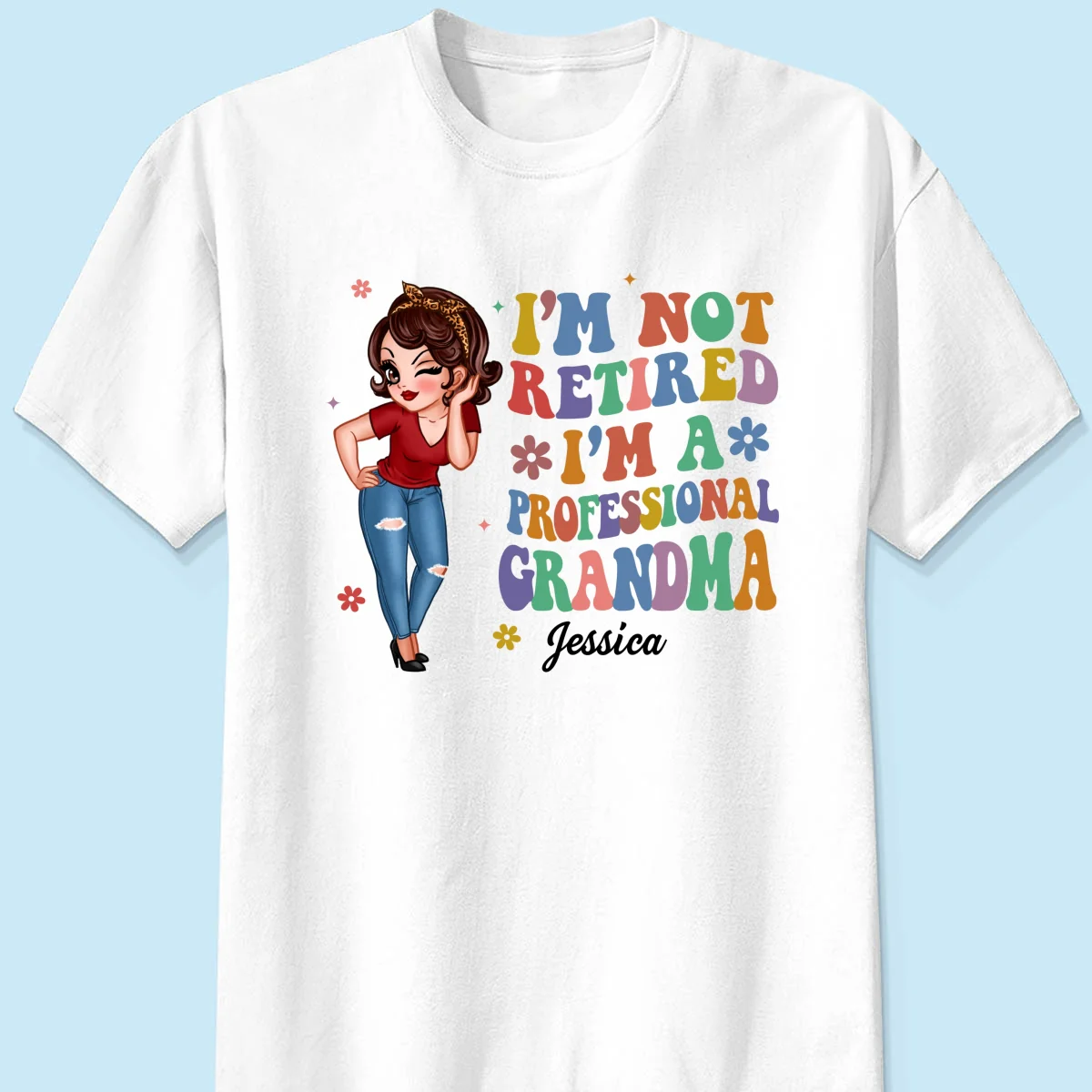 Professional Grandma Vintage Stylish Design Personalized Shirt, Retirement Gift For Grandma - Image 7