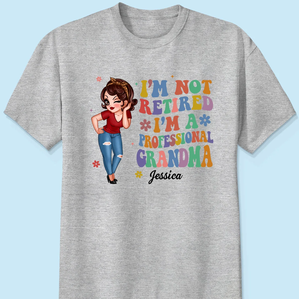Professional Grandma Vintage Stylish Design Personalized Shirt, Retirement Gift For Grandma - Image 8