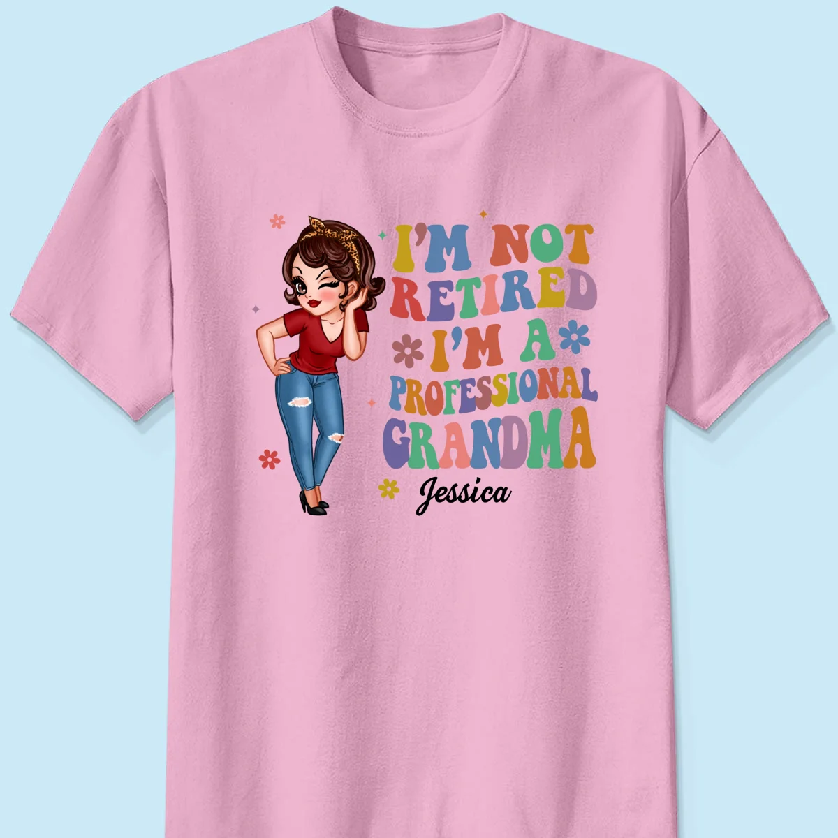Professional Grandma Vintage Stylish Design Personalized Shirt, Retirement Gift For Grandma - Image 9
