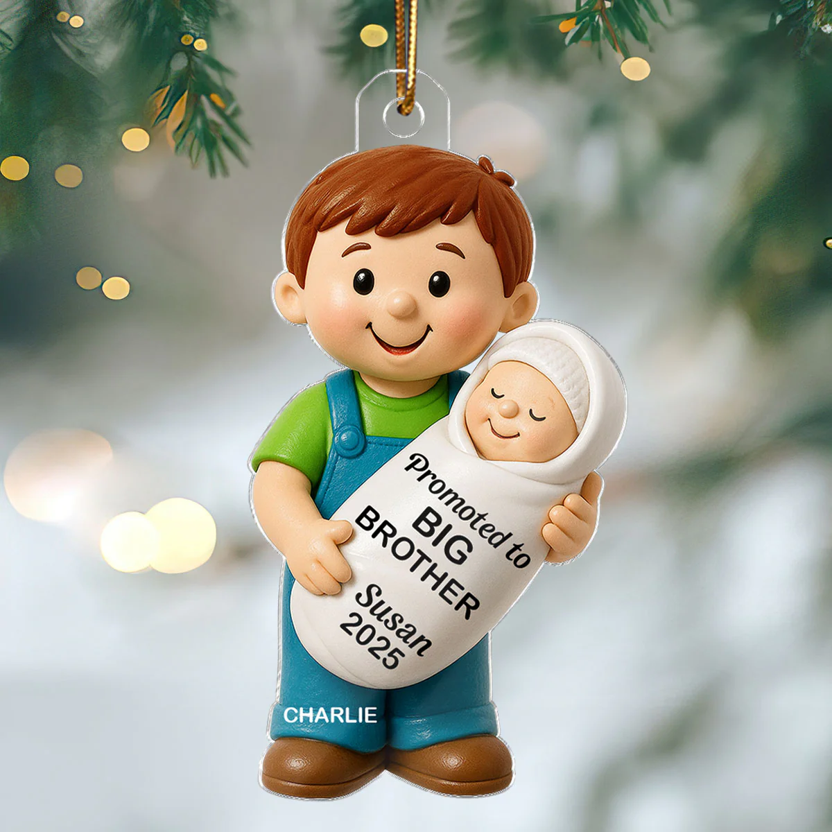 Promoted To Big Sister Big Brother Personalized Acrylic Ornament, New Big Brother, New Big Sister Gift - Image 4