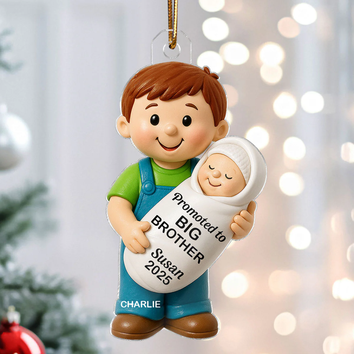 Promoted To Big Sister Big Brother Personalized Acrylic Ornament, New Big Brother, New Big Sister Gift - Image 6