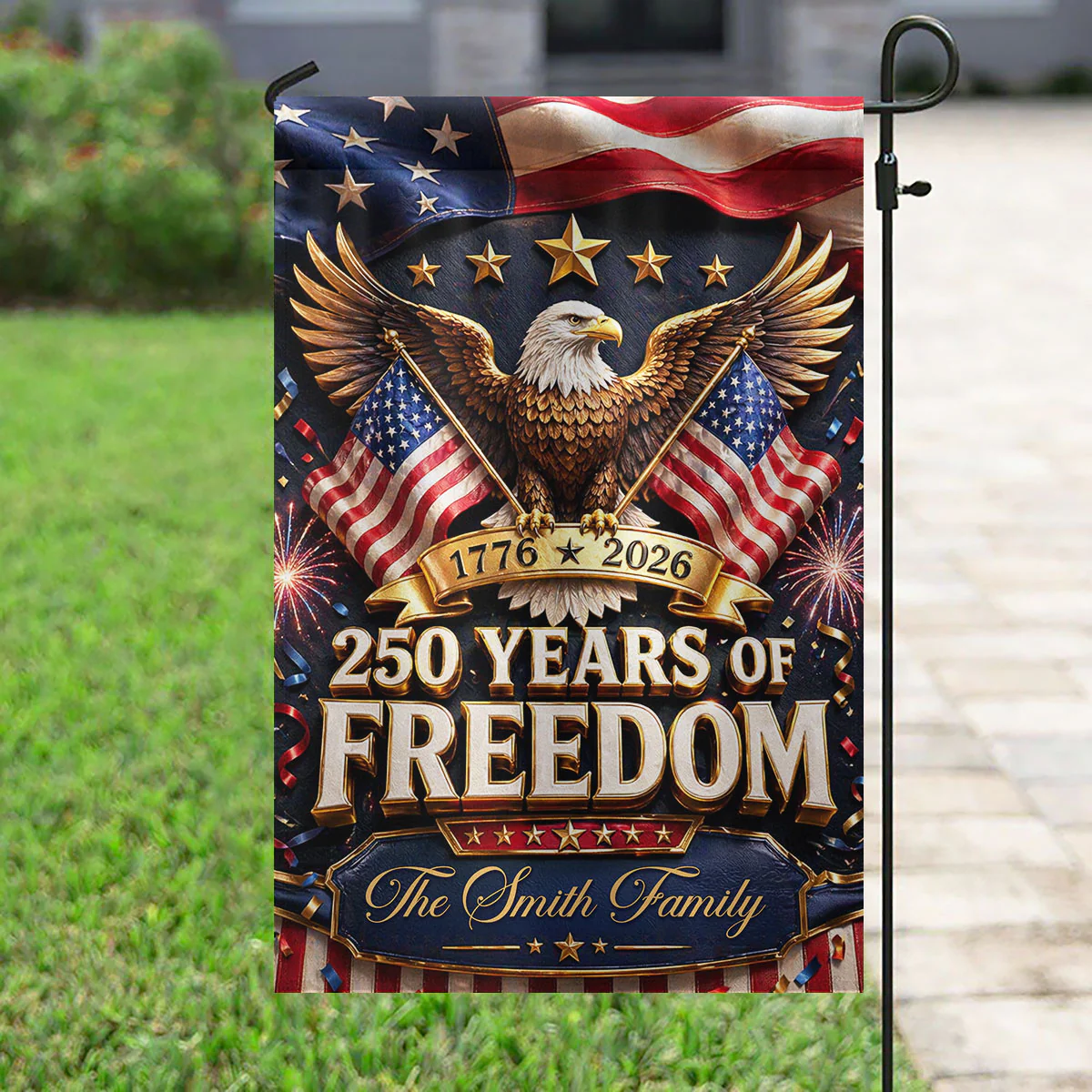 Proud 250th Anniversary America Patriotic - Personalized Garden Flag - 250 Years of Freedom, Family Decoration - Image 2