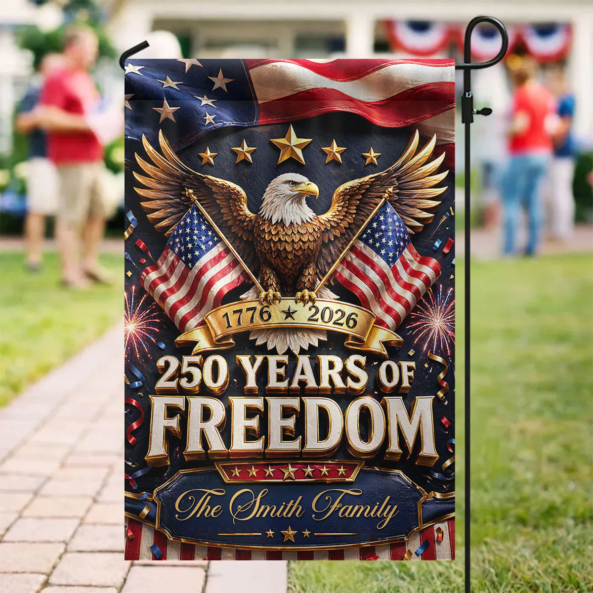 Proud 250th Anniversary America Patriotic - Personalized Garden Flag - 250 Years of Freedom, Family Decoration - Image 4